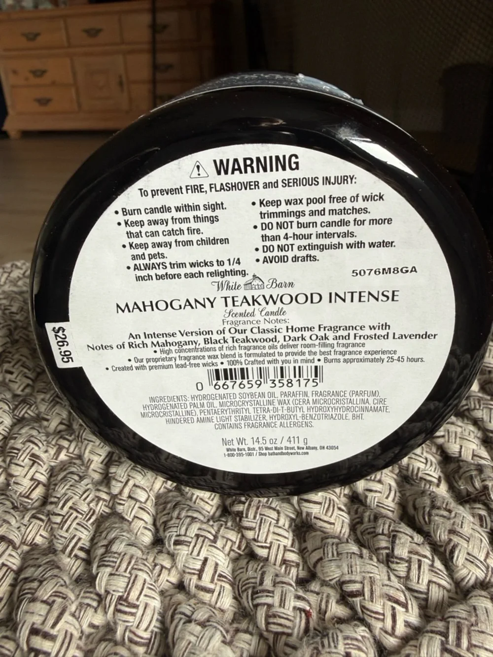 White Barn Candle Mahogany Teakwood 
3- Wick NEW - Picture 4 of 4